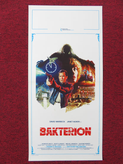 BAKTERION / PANIC ITALIAN LOCANDINA POSTER DAVID WARBECK JANET AGREN 1982