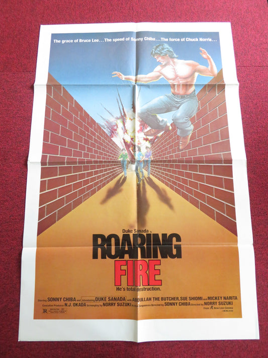 ROARING FIRE FOLDED US ONE SHEET POSTER SONNY CHIBA DUKE SANADA 1981