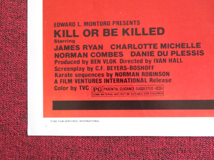 KILL OR BE KILLED / KARATE KILLER COMBO - B FOLDED US ONE SHEET POSTER 1980