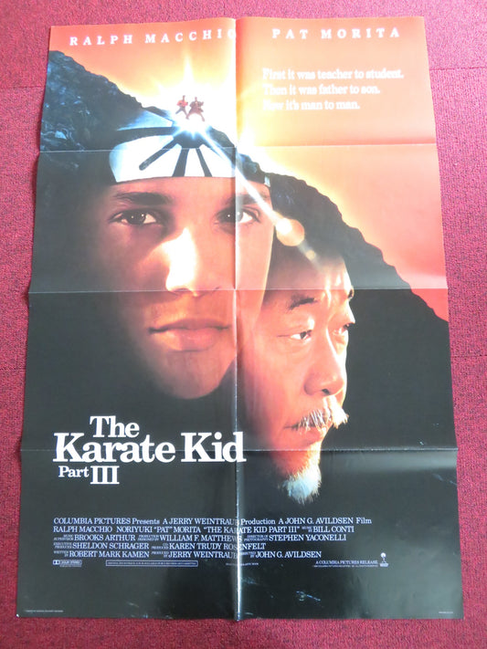 KARATE KID PART III FOLDED US ONE SHEET POSTER RALPH MACCHIO PAT MORITA 1989