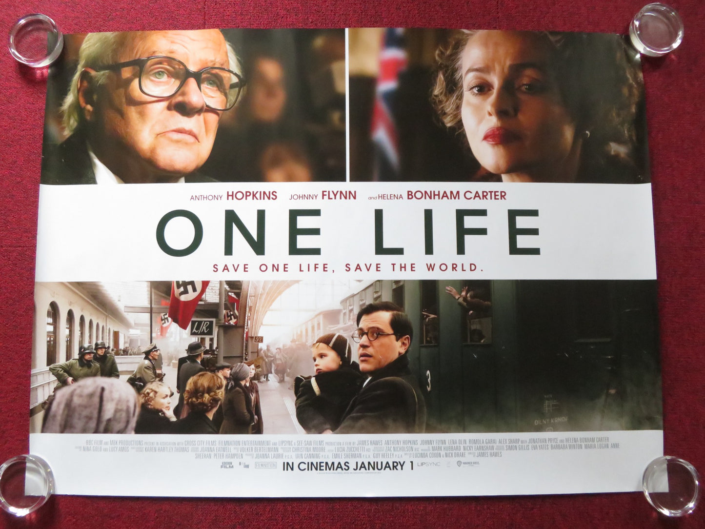 ONE LIFE UK QUAD ROLLED POSTER ANTHONY HOPKINS HELENA BONHAM CARTER 2023