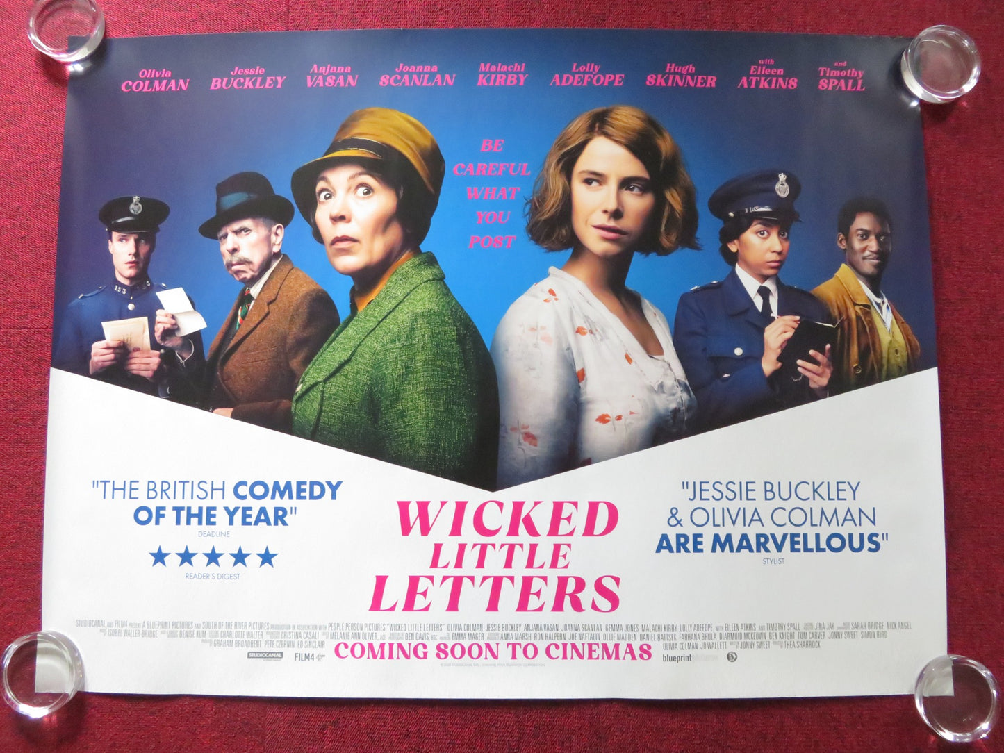 WICKED LITTLE LETTERS UK QUAD ROLLED POSTER OLIVIA COLMAN JESSIE BUCKLEY 2023