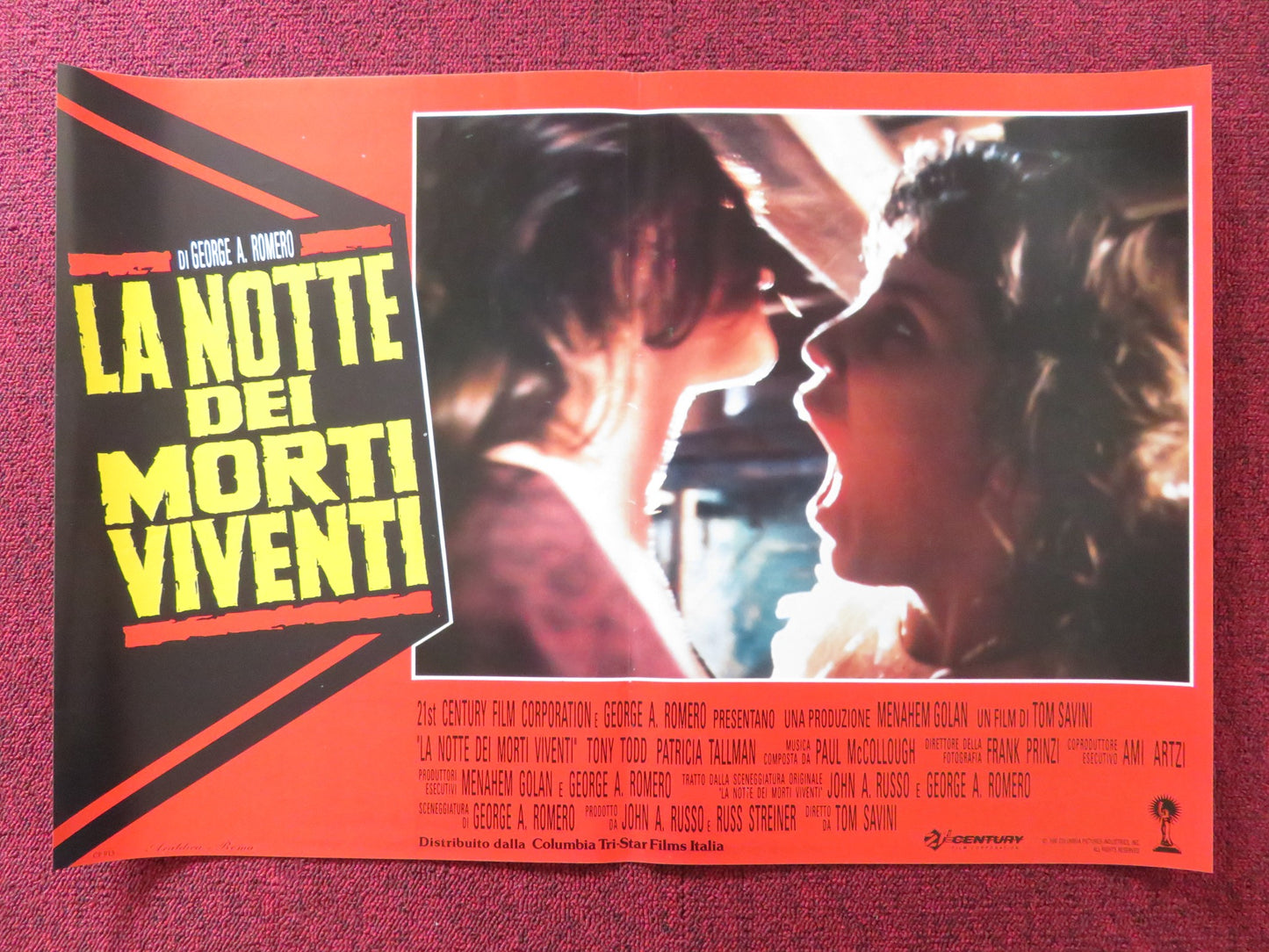 NIGHT OF THE LIVING DEAD - C ITALIAN FOTOBUSTA POSTER GEORGE A. ROMERO TODD 1990