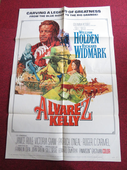 ALVAREZ KELLY FOLDED US ONE SHEET POSTER WILLIAM HOLDEN RICHARD WIDMARK 1966