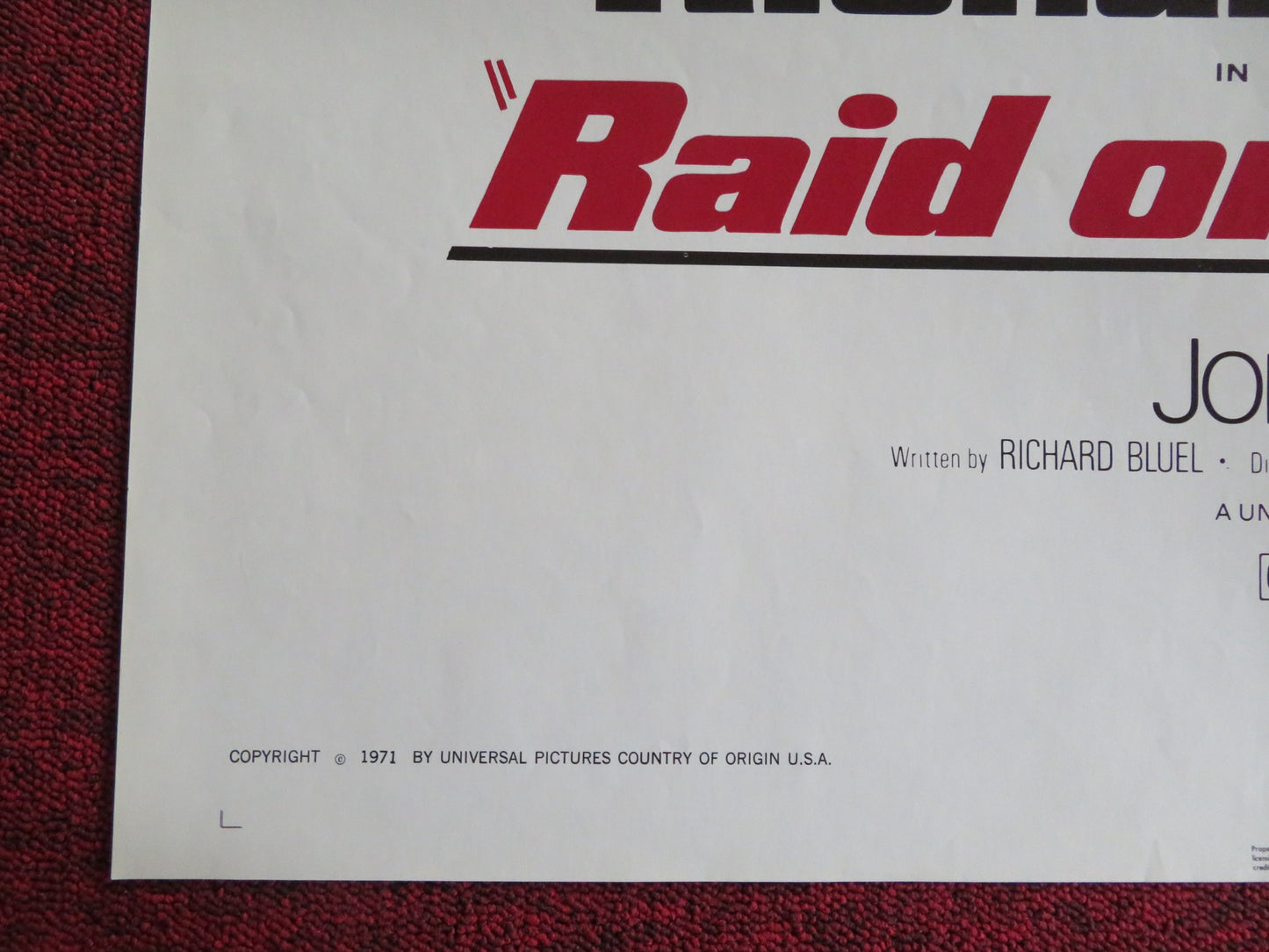 RAID ON ROMMEL FOLDED US ONE SHEET POSTER RICHARD BURTON JOHN COLICOS 1971