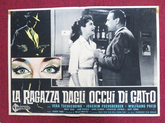 LA RAGAZZA DAGLI OCCHI DI GATTO -A ITALIAN FOTOBUSTA POSTER VERA TSCHECHOWA 1960