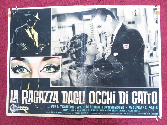 LA RAGAZZA DAGLI OCCHI DI GATTO -B ITALIAN FOTOBUSTA POSTER VERA TSCHECHOWA 1960