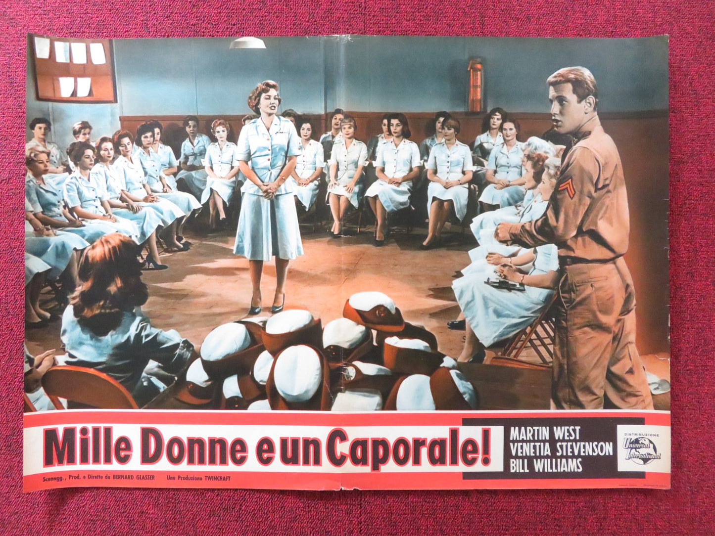 THE SERGEANT WAS A LADY - A  ITALIAN FOTOBUSTA POSTER MARTIN WEST STEVENSON 1961