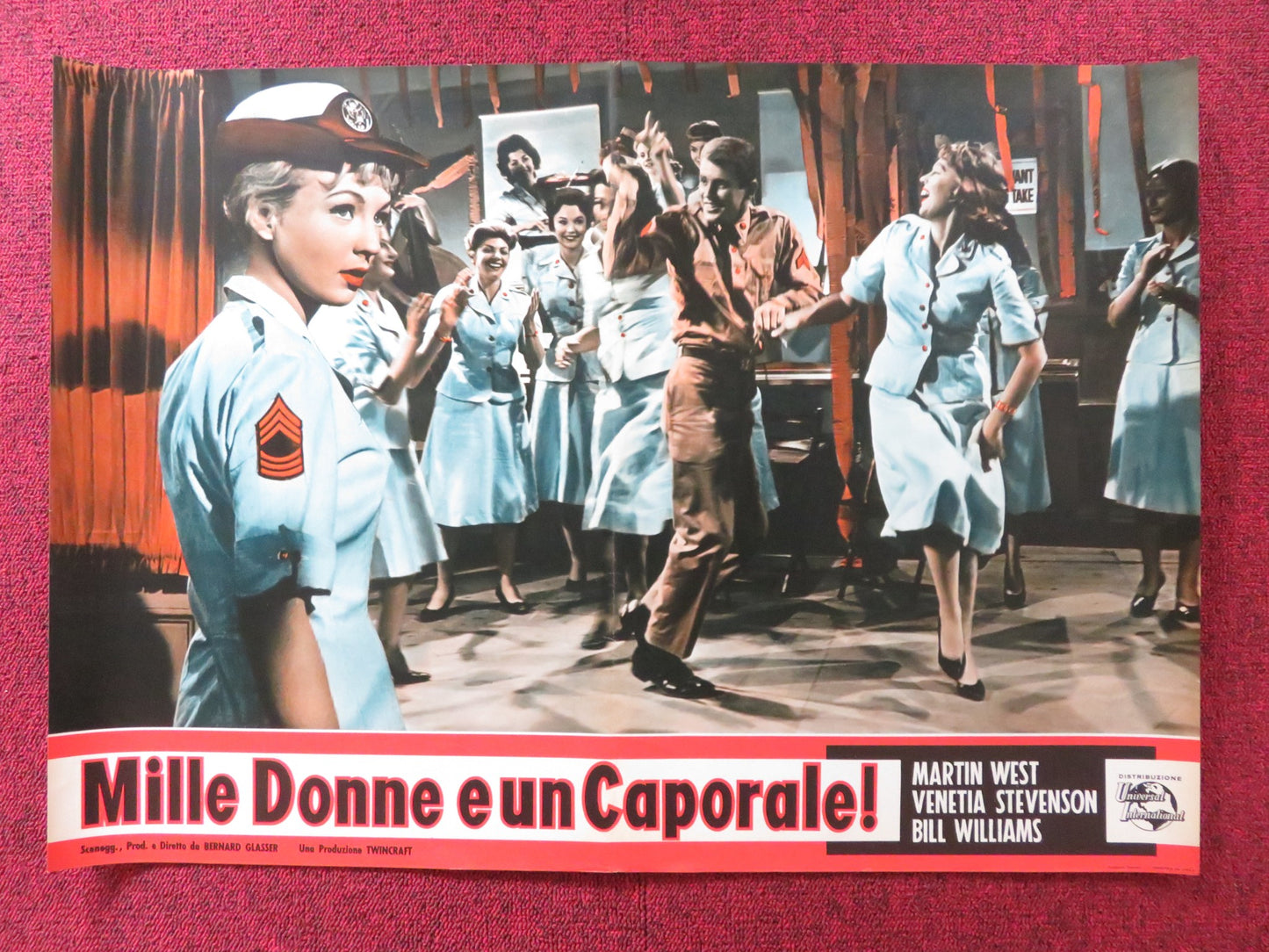 THE SERGEANT WAS A LADY - C  ITALIAN FOTOBUSTA POSTER MARTIN WEST STEVENSON 1961