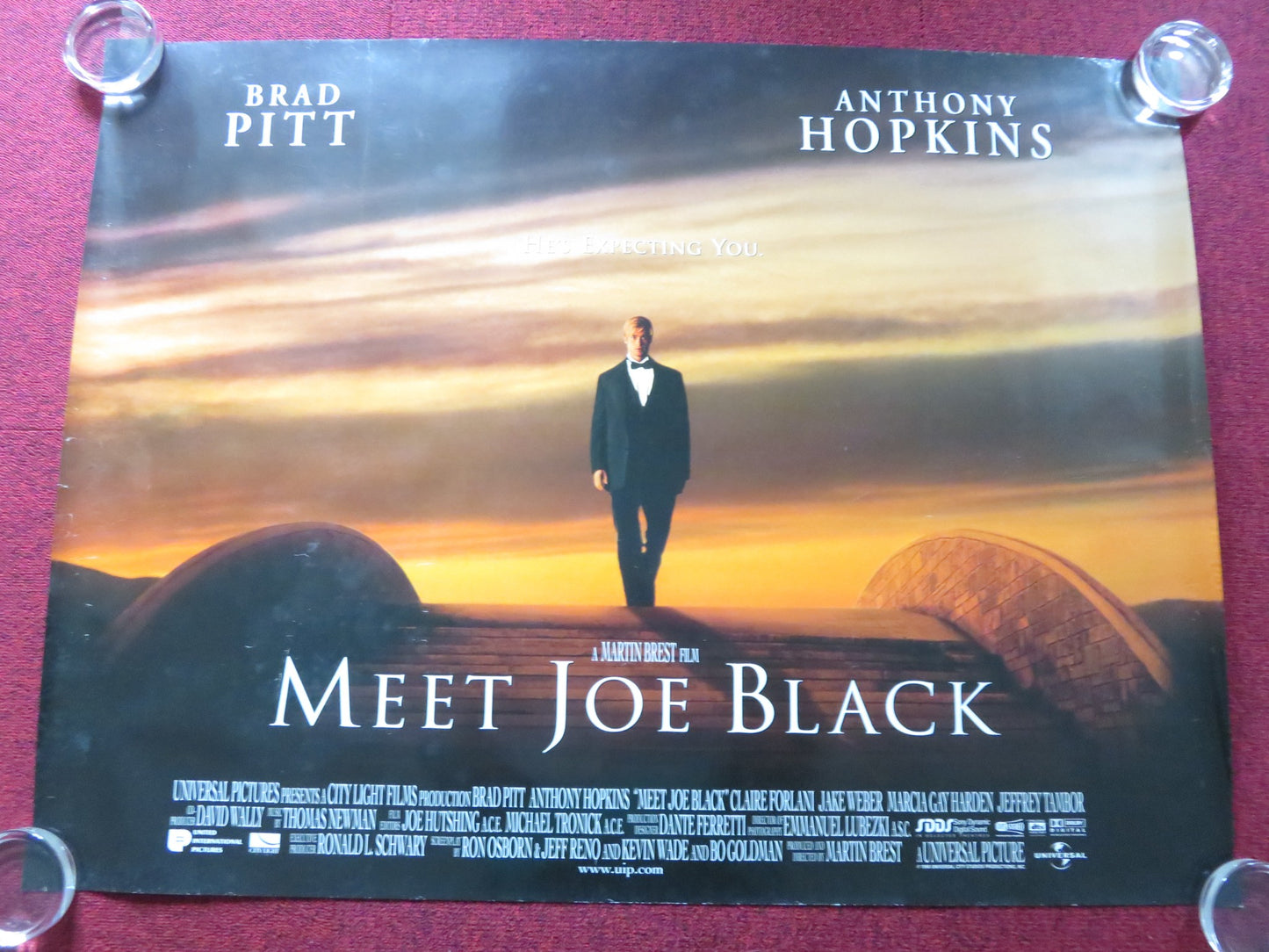 MEET JOE BLACK UK QUAD ROLLED POSTER BRAD PITT ANTHONY HOPKINS 1998