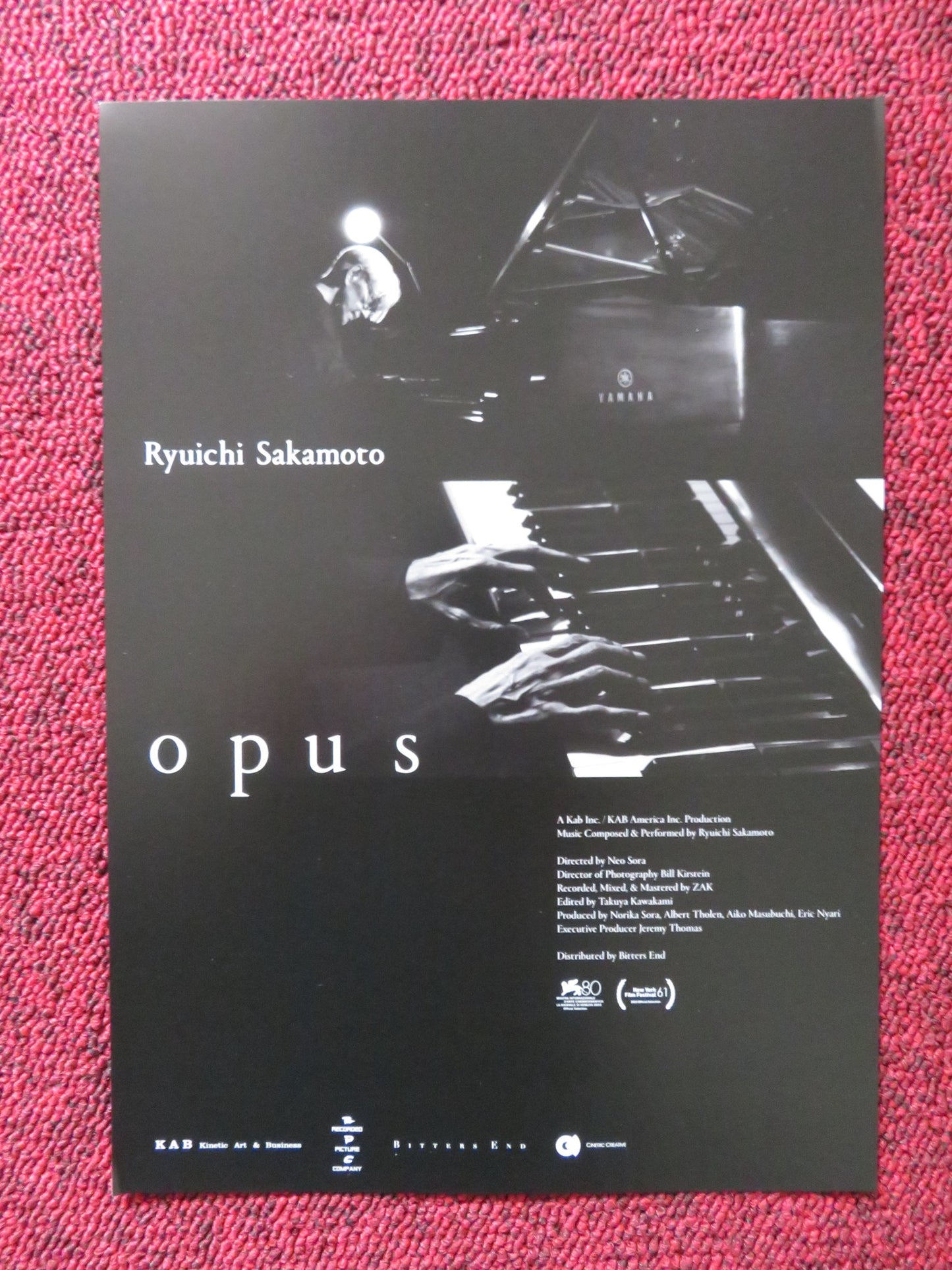 RYUICHI SAKAMOTO: OPUS JAPANESE CHIRASHI (B5) POSTER RYUICHI SAKAMOTO 2023