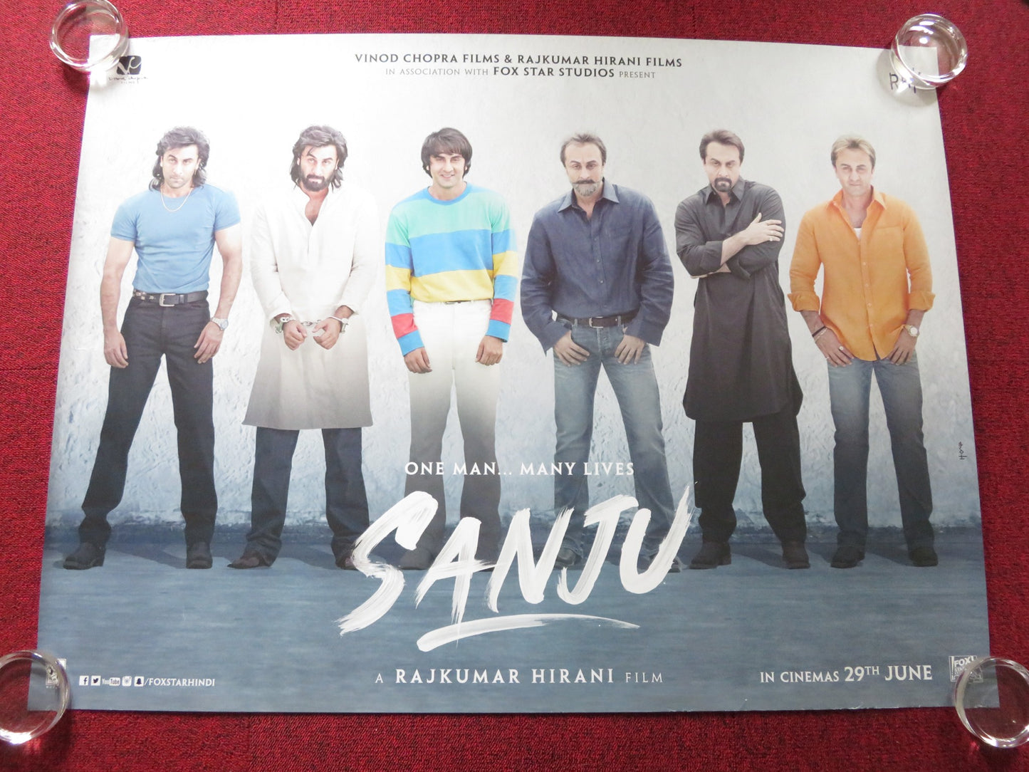 SANJU UK QUAD ROLLED POSTER RANBIR KAPOOR PARESH RAWAL 2018