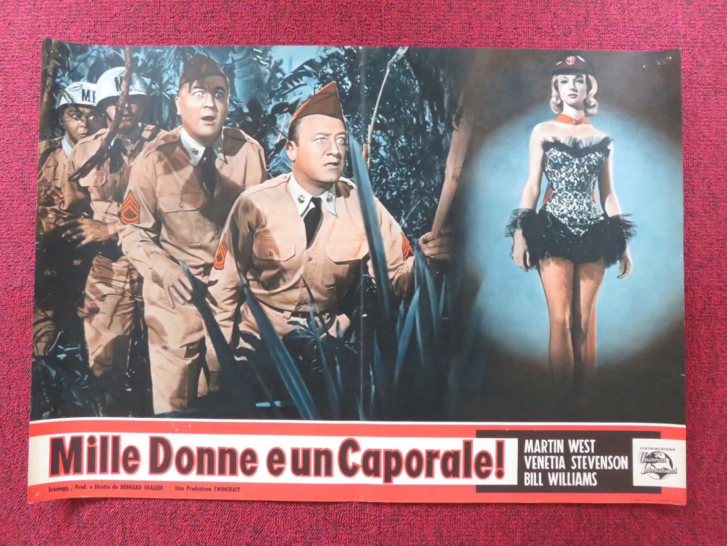 THE SERGEANT WAS A LADY - G  ITALIAN FOTOBUSTA POSTER MARTIN WEST STEVENSON 1961