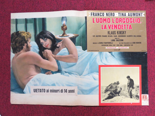 MAN, PRIDE & VENGEANCE  -D ITALIAN FOTOBUSTA POSTER FRANCO NERO TINA AUMONT 1967