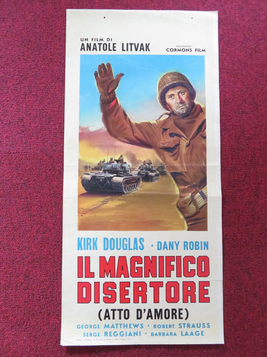 IL MAGNIFICO DISERTORE ITALIAN LOCANDINA POSTER KIRK DOUGLAS DANY ROBIN 1963