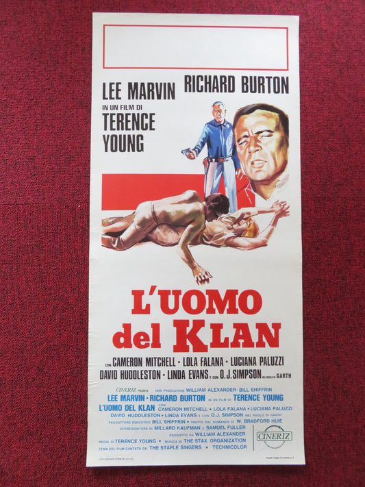 THE KLANSMAN ITALIAN LOCANDINA POSTER LEE MARVIN RICHARD BURTON 1974