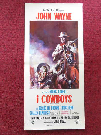 THE COWBOYS ITALIAN LOCANDINA POSTER JOHN WAYNE ROSCOE LEE BROWNE 1972