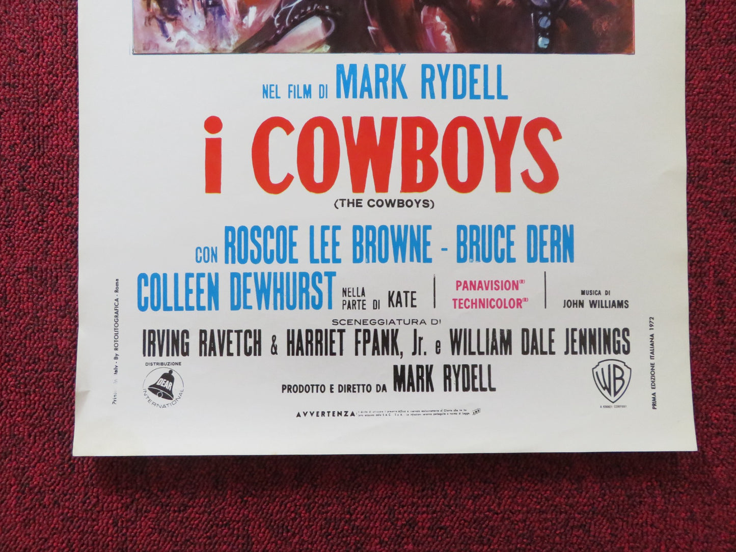 THE COWBOYS ITALIAN LOCANDINA POSTER JOHN WAYNE ROSCOE LEE BROWNE 1972