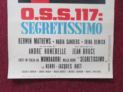 OSS 117 SEGRETISSIMO ITALIAN LOCANDINA POSTER KERWIN MATHEWS NADIA SANDERS 1963