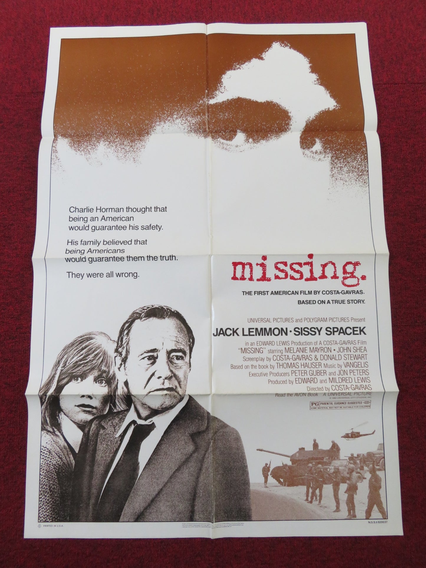 MISSING - B FOLDED US ONE SHEET POSTER JACK LEMMON SISSY SPACEK 1982