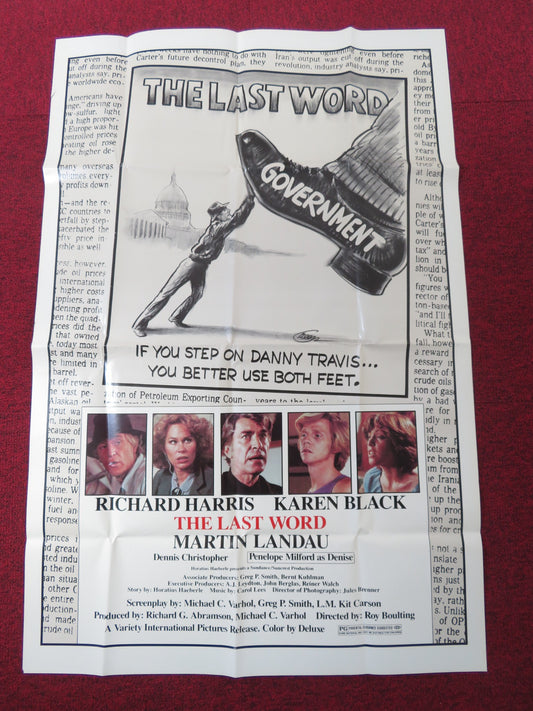 THE LAST WORD FOLDED US ONE SHEET POSTER RICHARD HARRIS KAREN BLACK 1979