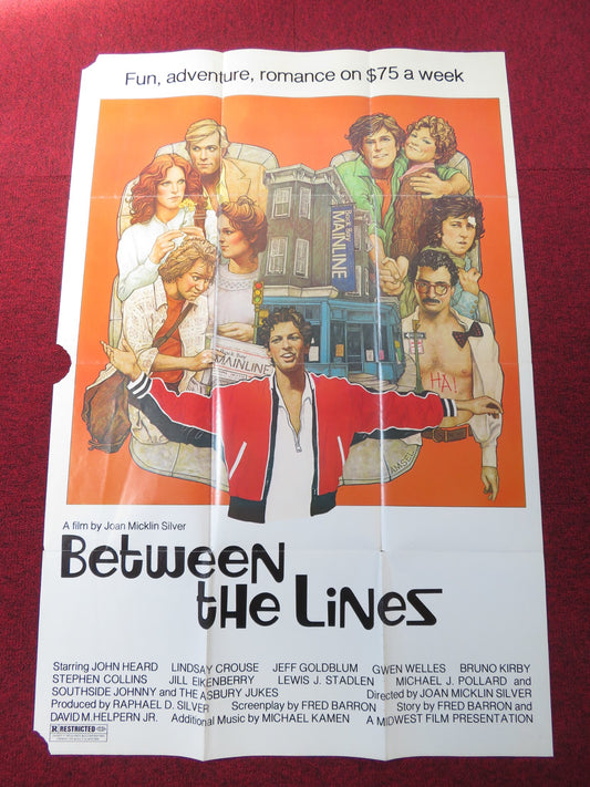 BETWEEN THE LINES FOLDED US ONE SHEET POSTER JEFF GOLDBLUM JOHN HEARD 1977