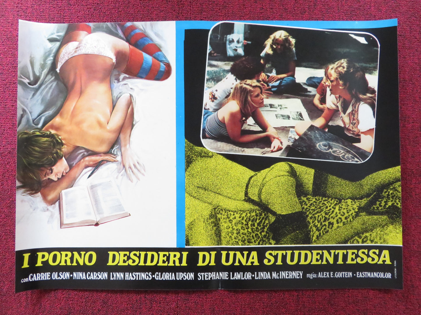 CHERRY HILL HIGH - A ITALIAN FOTOBUSTA POSTER NINA CARSON CARRIE OLSON 1977