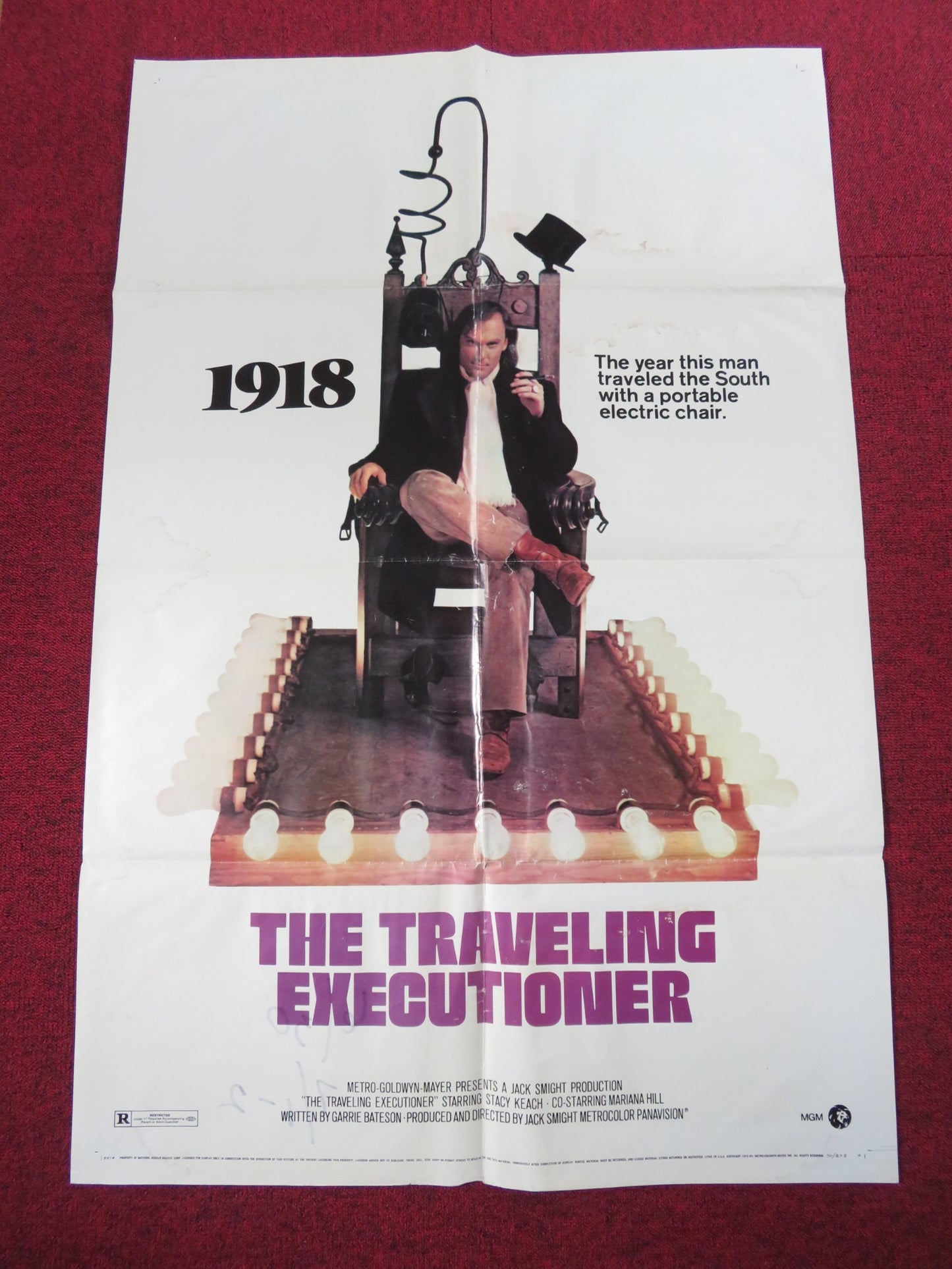 THE TRAVELING EXECUTIONER FOLDED US ONE SHEET POSTER STACY KEACH HILL 1970