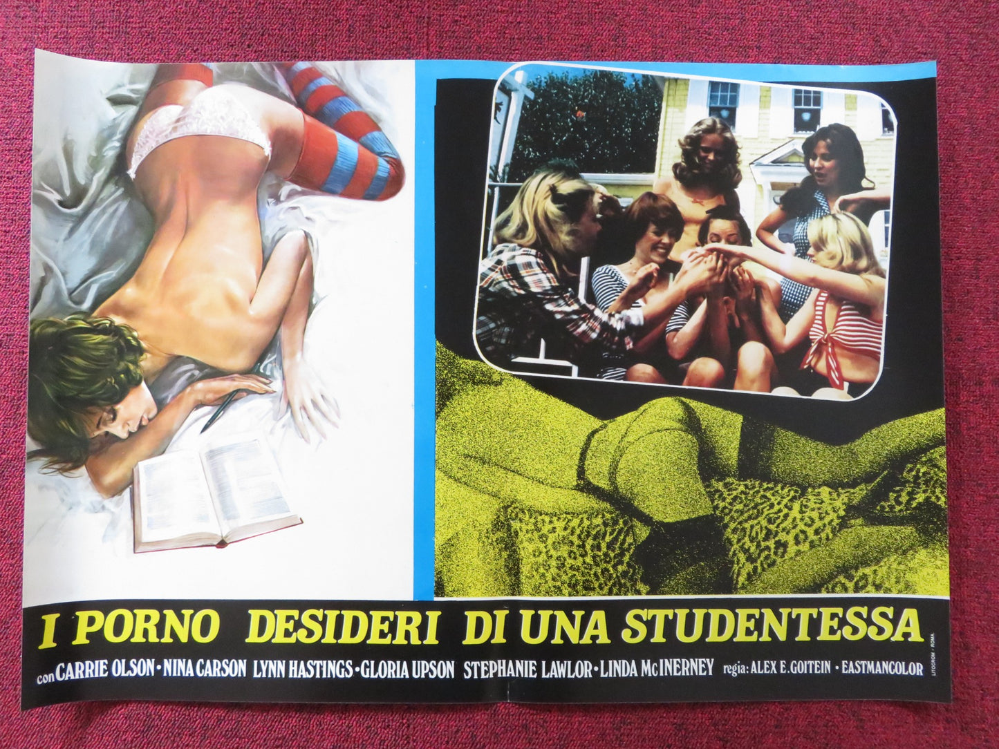 CHERRY HILL HIGH - D ITALIAN FOTOBUSTA POSTER NINA CARSON CARRIE OLSON 1977