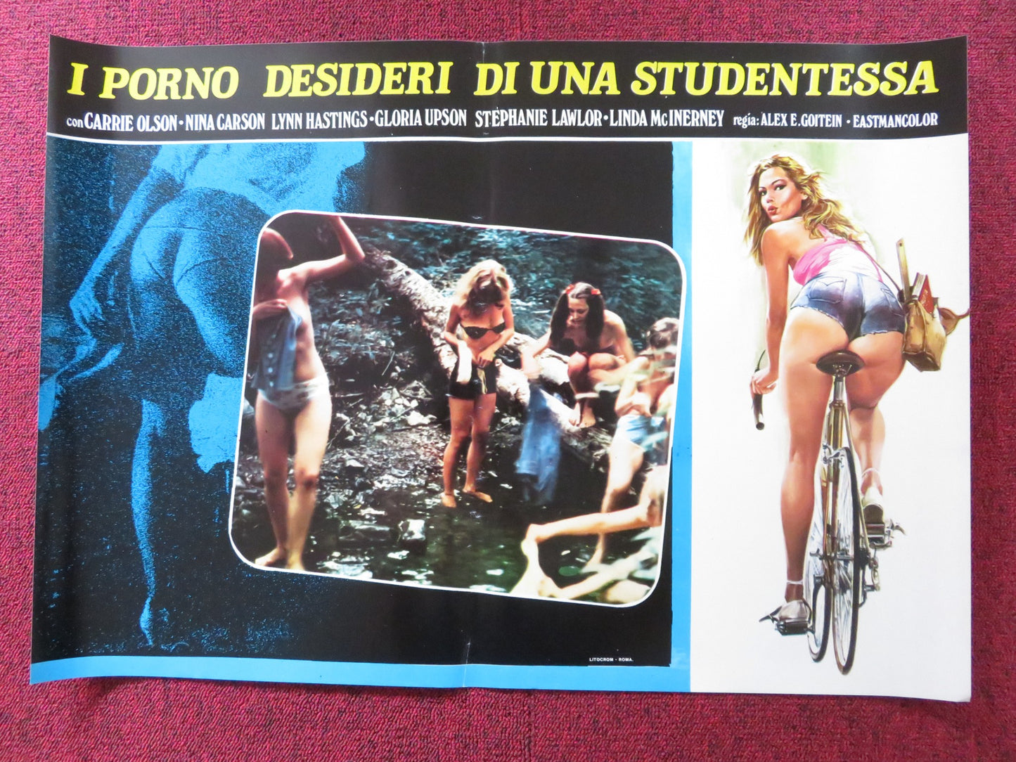 CHERRY HILL HIGH - F ITALIAN FOTOBUSTA POSTER NINA CARSON CARRIE OLSON 1977