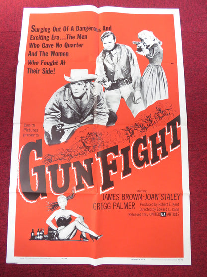 GUN FIGHT FOLDED US ONE SHEET POSTER JAMES BROWN JOAN STALEY 1961