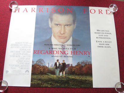 REGARDING HENRY UK QUAD ROLLED POSTER HARRISON FORD ANNETTE BENING 1991