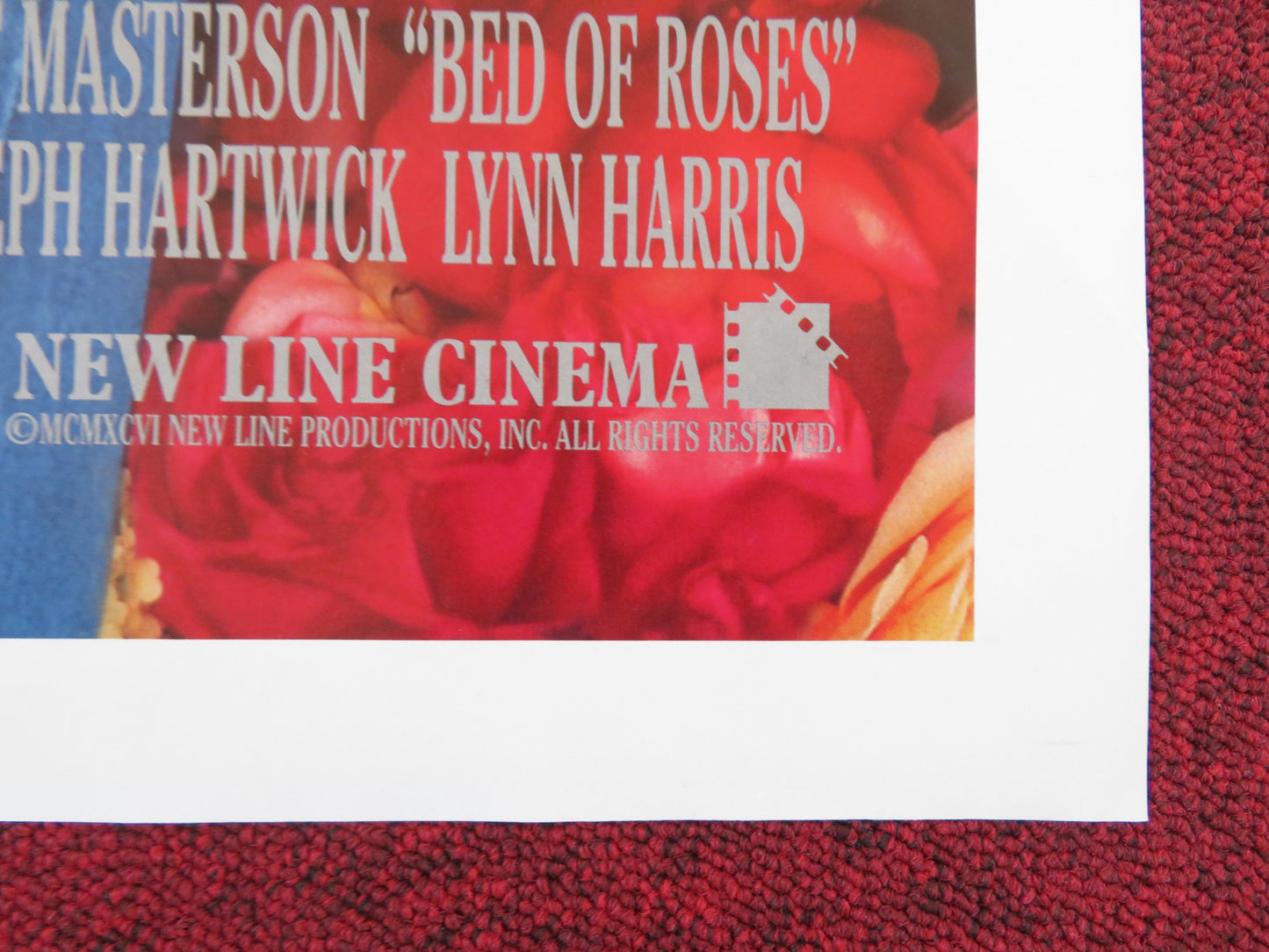 BED OF ROSES FOLDED US ONE SHEET POSTER CHRISTIAN SLATER MARY MASTERSON 1996