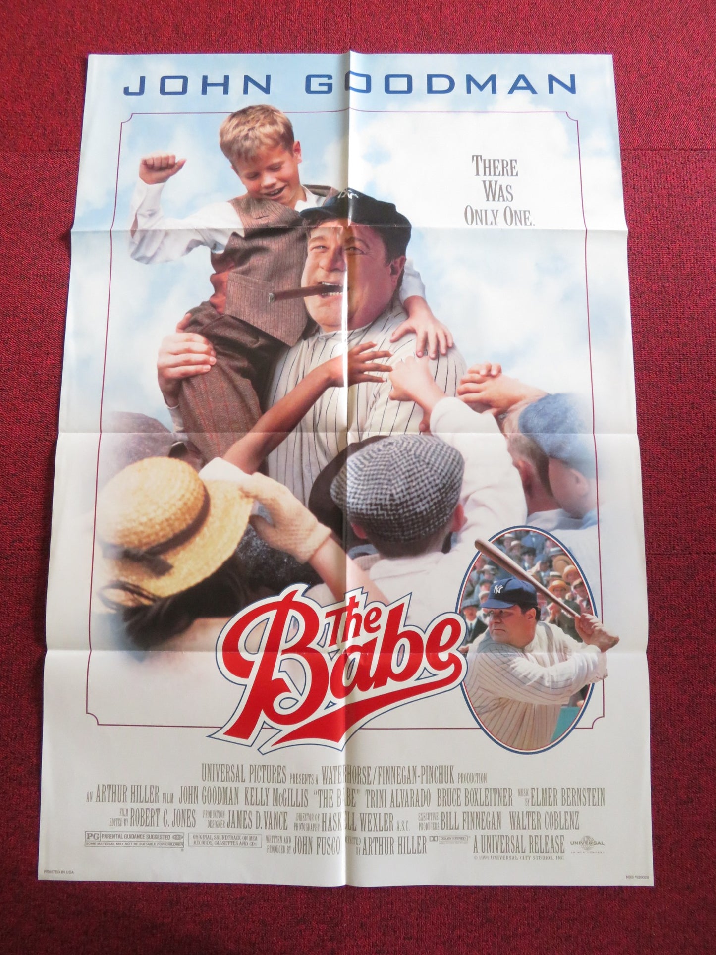 THE BABE FOLDED US ONE SHEET POSTER JOHN GOODMAN KELLY MCGILLIS 1992