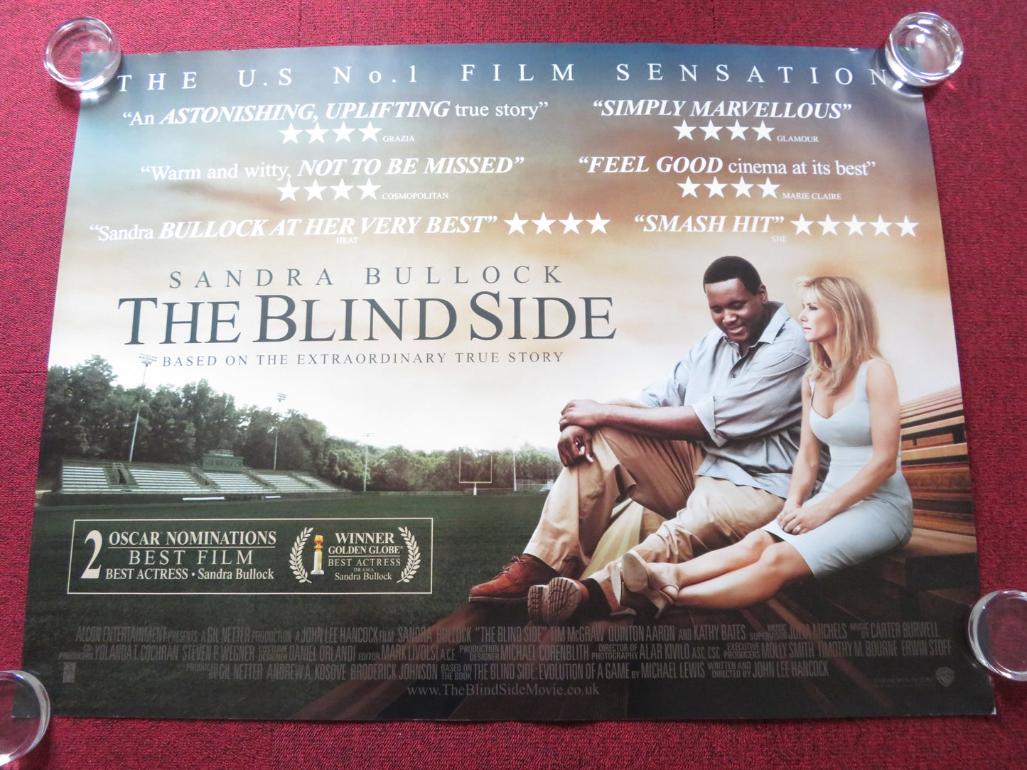 THE BLIND SIDE UK QUAD ROLLED POSTER SANDRA BULLOCK QUINTON AARON 2009