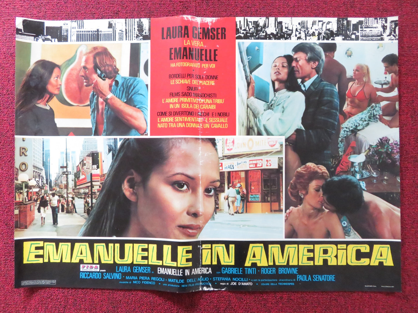 EMANUELLE IN AMERICA - B ITALIAN FOTOBUSTA POSTER JOE D'AMATO LAURA GEMSER 1977