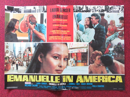 EMANUELLE IN AMERICA - B ITALIAN FOTOBUSTA POSTER JOE D'AMATO LAURA GEMSER 1977