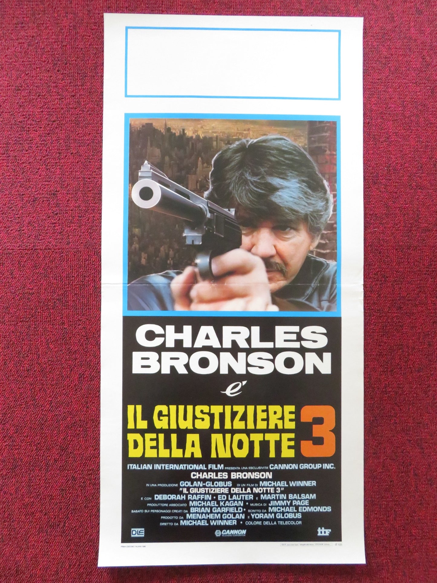 DEATH WISH 3 ITALIAN LOCANDINA POSTER CANNON CHARLES BRONSON DEBORAH RAFFIN 1986