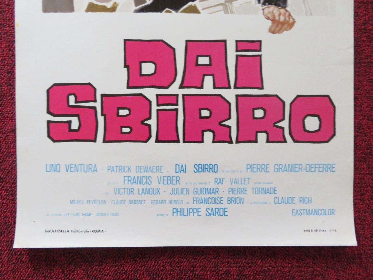 THE FRENCH DETECTIVE ITALIAN LOCANDINA POSTER LINO VENTURA PATRICK DEWAERE 1976