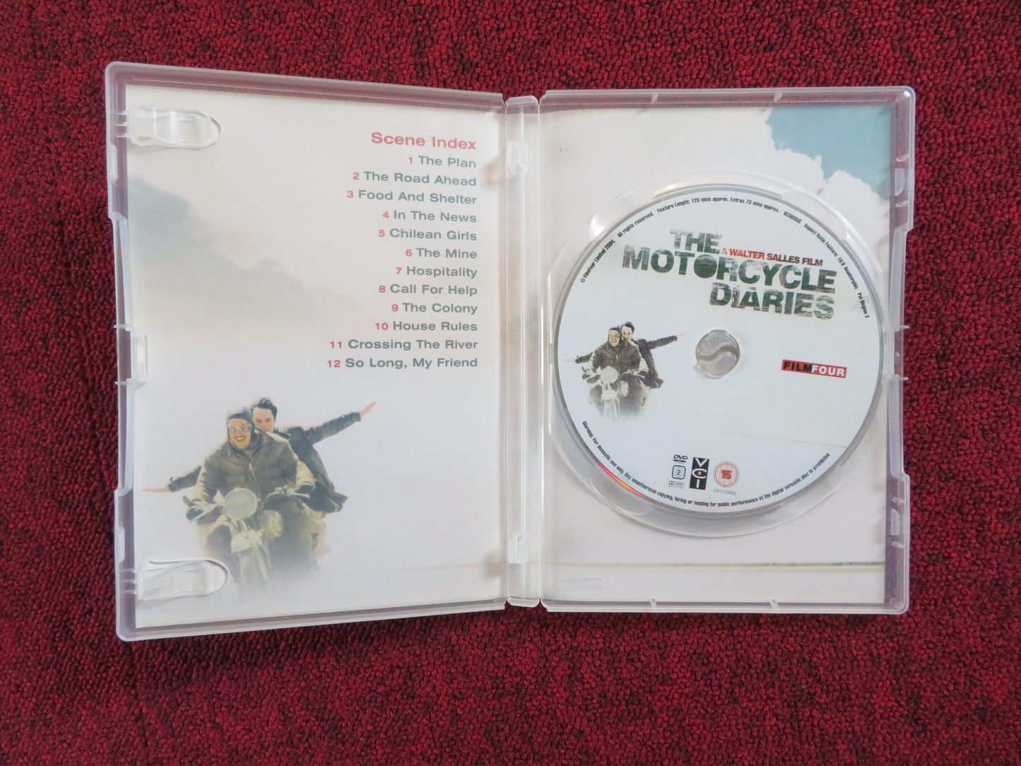 THE MOTORCYCLE DIARIES (DVD)GAEL GARCIA BERNAL RODRIGO DE LA SERNA 2004 REGION 2