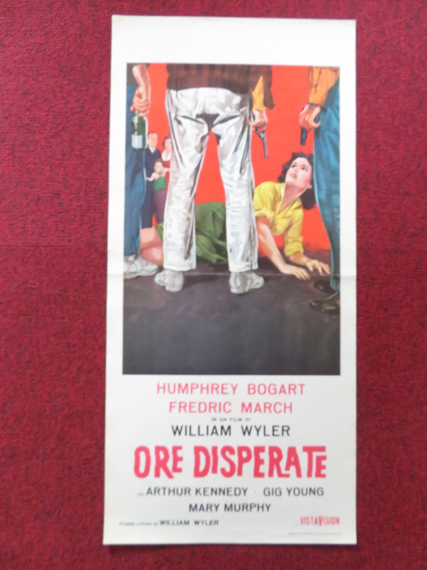 THE DESPERATE HOURS ITALIAN LOCANDINA POSTER HUMPHREY BOGART FREDRIC MARCH 1960s