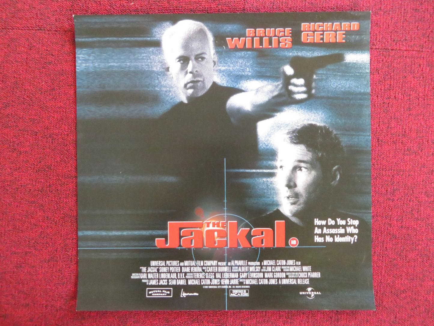 THE JACKAL VHS VIDEO POSTER BRUCE WILLIS RICHARD GERE 1997