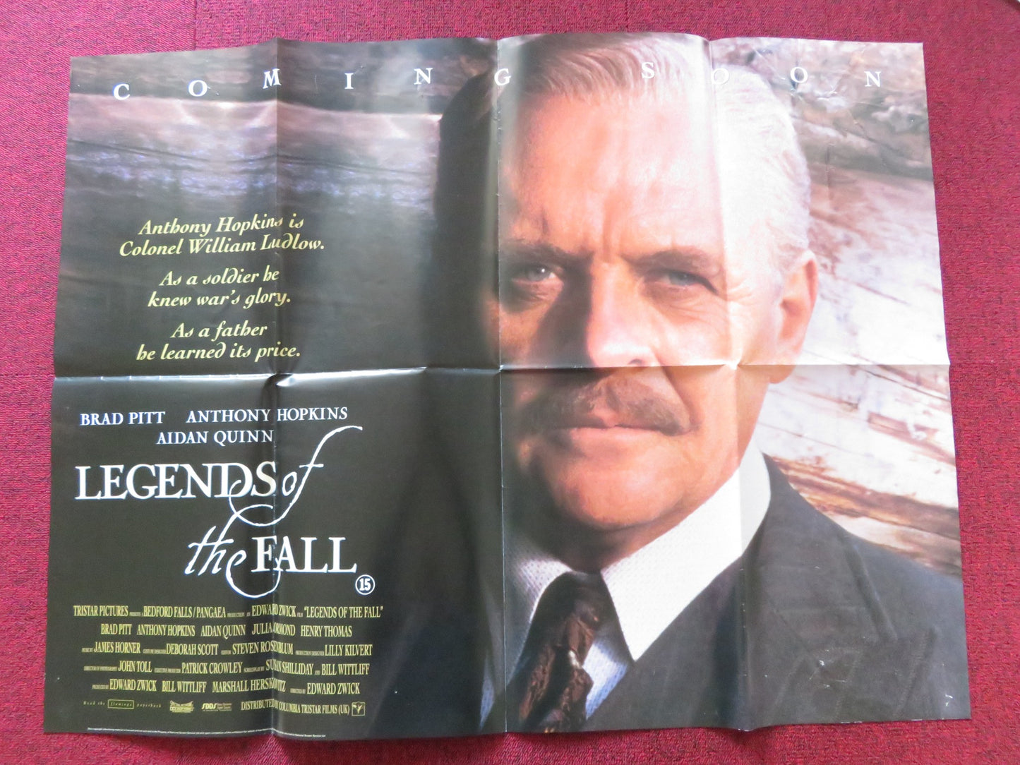 LEGENDS OF THE FALL - B UK QUAD POSTER FOLDED ANTHONY HOPKINS BRAD PITT 1994