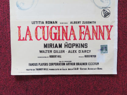 RUSS MEYER'S FANNY HILL ITALIAN LOCANDINA POSTER MIRIAM HOPKINS W. GILLER 1964