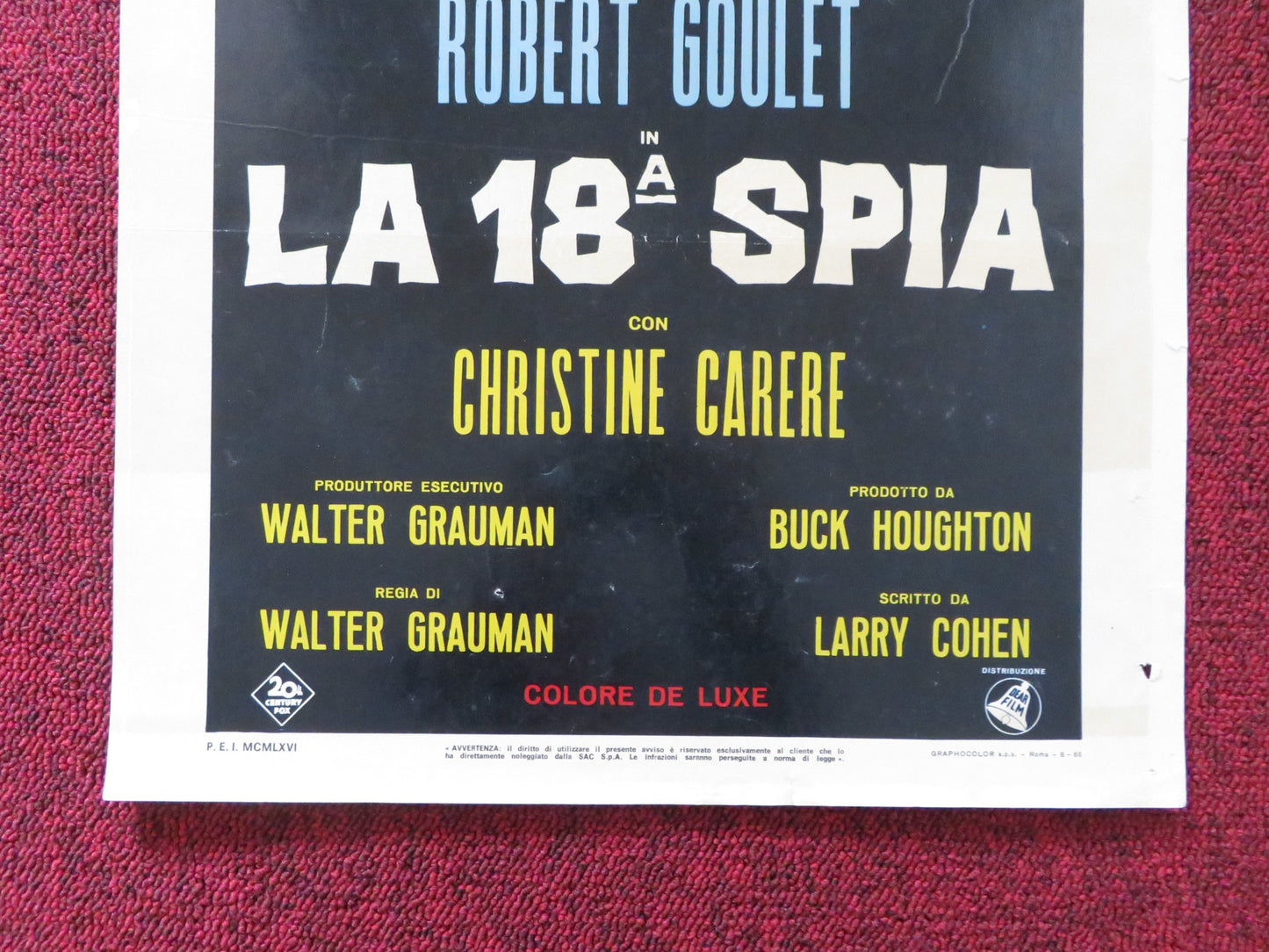 I DEAL IN DANGER ITALIAN LOCANDINA POSTER ROBERT GOULET CHRISTINE CARERE 1966