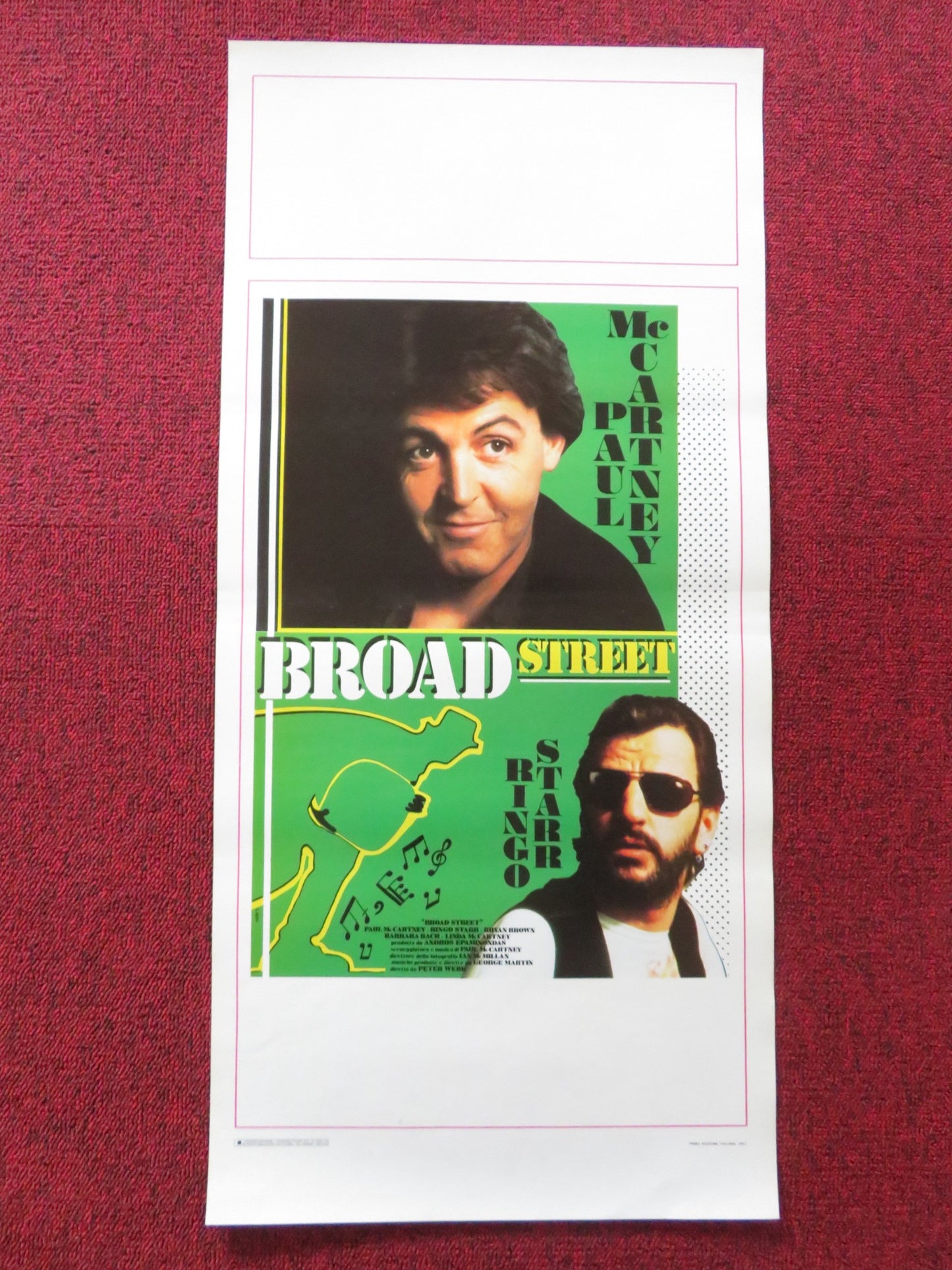 GIVE MY REGARDS TO BROAD STREET ITALIAN LOCANDINA POSTER PAUL MCCARTNEY 1987