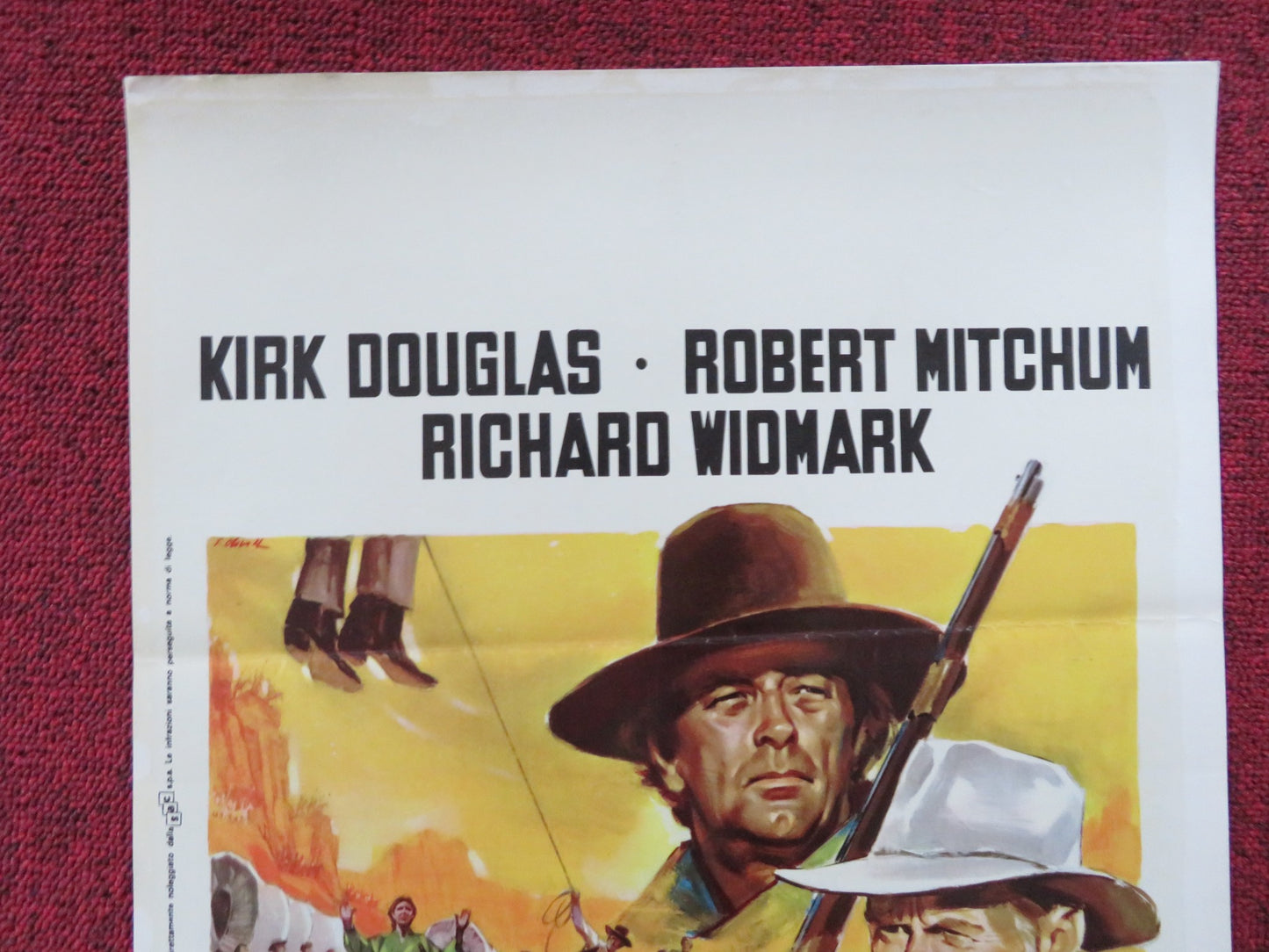 THE WAY WEST ITALIAN LOCANDINA POSTER KIRK DOUGLAS ROBERT MITCHUM 1967