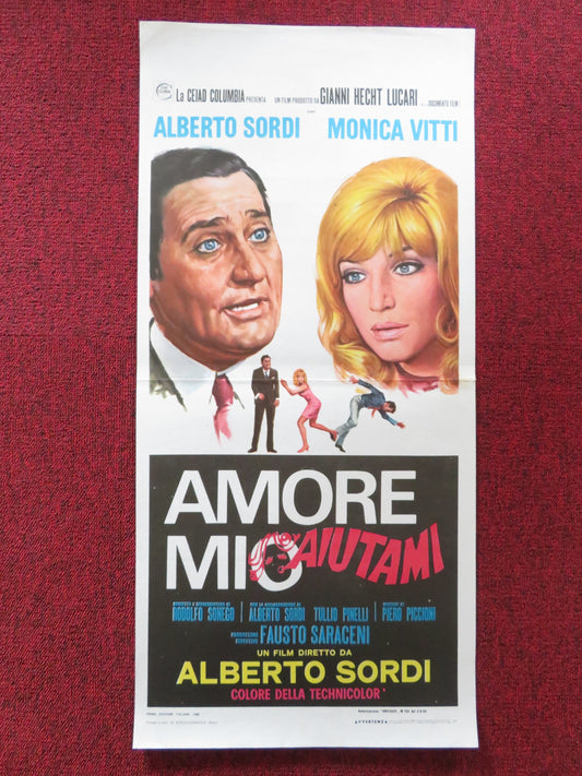 HELP ME, MY LOVE ITALIAN LOCANDINA POSTER ALBERTO SORDI MONICA VITTI 1969