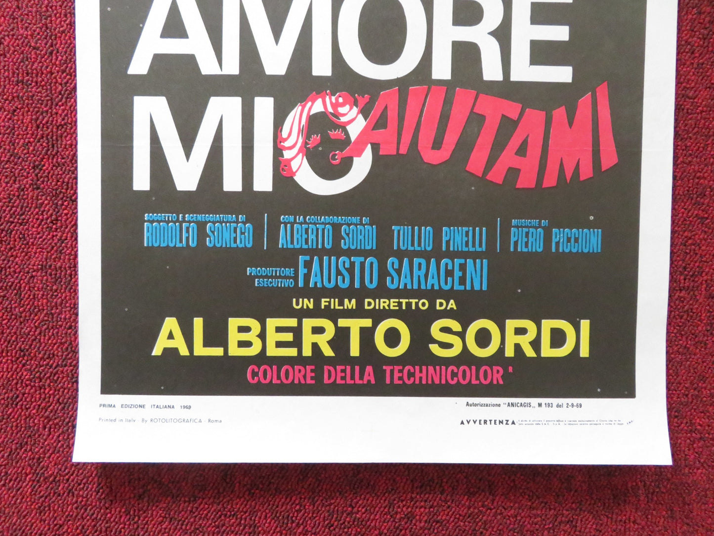 HELP ME, MY LOVE ITALIAN LOCANDINA POSTER ALBERTO SORDI MONICA VITTI 1969