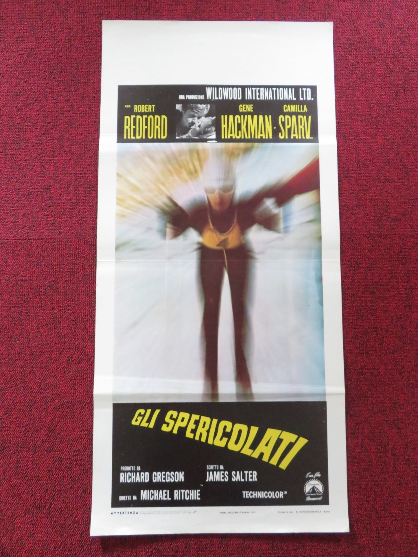 DOWNHILL RACER ITALIAN LOCANDINA POSTER ROBERT REDFORD GENE HACKMAN 1970